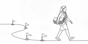 Worker marching down her career path