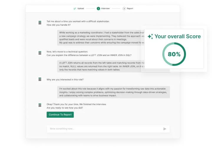 AI Chat Interview Prep - Screenshot