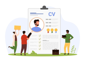 People analyzing a CV